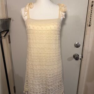 Listicle Cream Lace Mini Dress